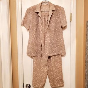 Vintage Blouse and Pull On Pants Set